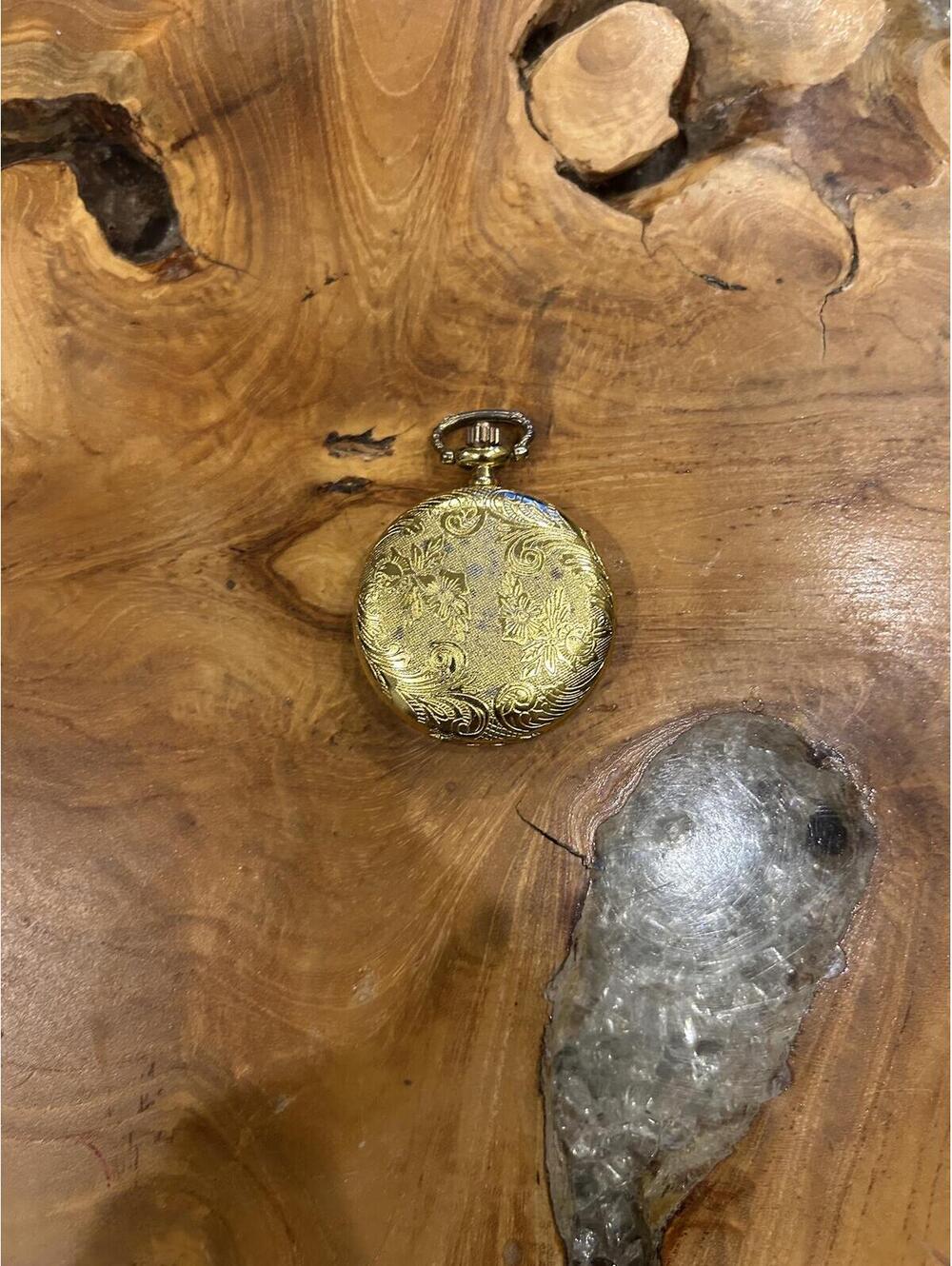 Vintage CIPRINI Quartz Pocket Watch with Ornate Gold-tone Case